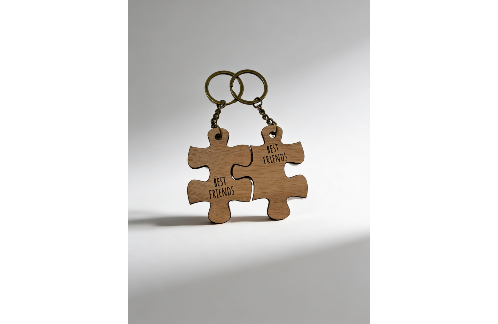 BEST FRIENDS Ξύλινο Μπρελόκ | Χειροποίητο Δώρο | iLoveWood