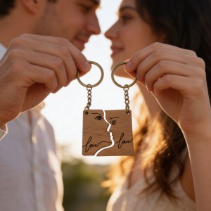 Faces Ξύλινο Μπρελόκ | Χειροποίητο Δώρο | iLoveWood