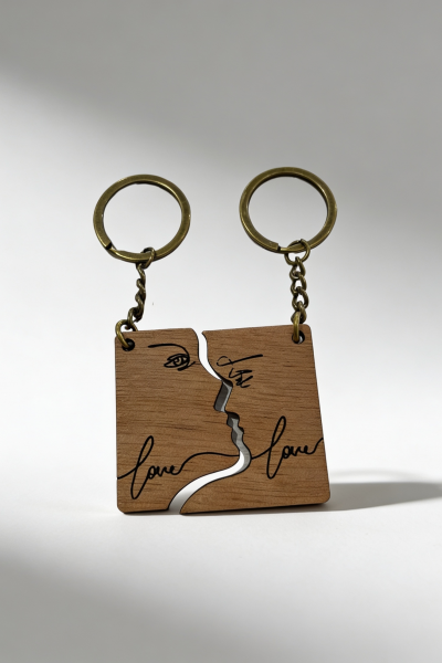 Faces Ξύλινο Μπρελόκ | Χειροποίητο Δώρο | iLoveWood